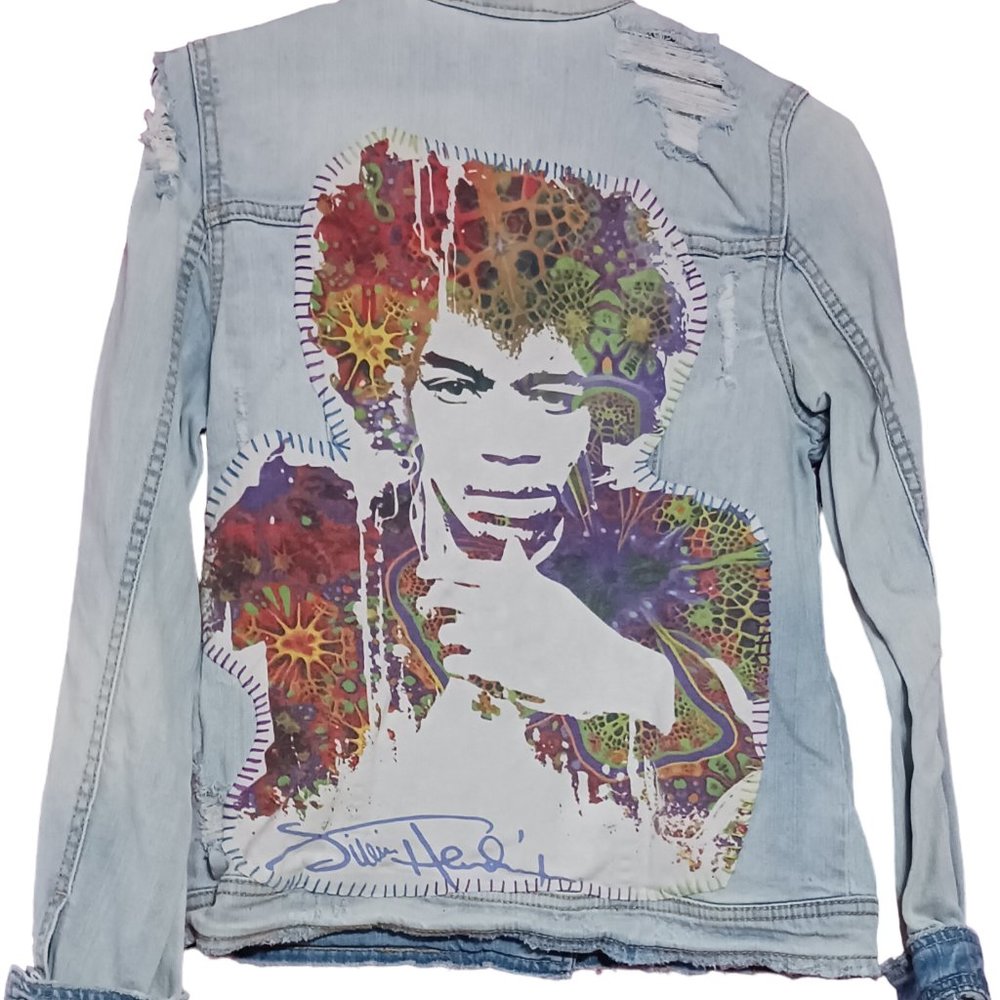 UPCYCLED JEAN DENIM JACKET ROCK N ROLL COAT